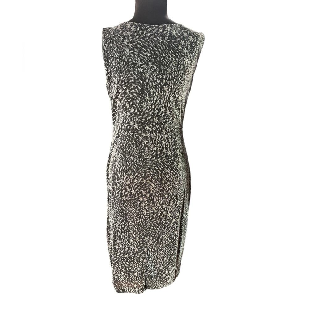Vtg 90s Mobwife Glam Silver Metallic NYE Whimsigoth Disco Cocktail Dress 12 - Picture 4 of 6